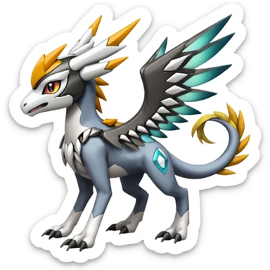 Meloetta-Wargreymon-Silvally-Kyurem-Trico-Pokémon-Digimon-Fakémon-fusion-hybrid-creature sticker