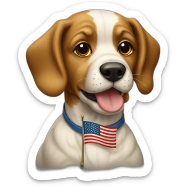 Dog with a flag from 1940 sticker