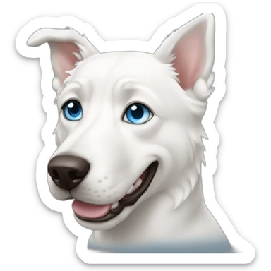 White wold dog blue eyes sticker