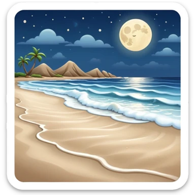 Moonlight on the beach sticker