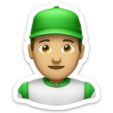 crear un profesor con gorra verde y camisa verde cuello mao sticker