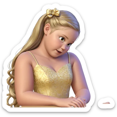 elegant girl in artistic dress sticker