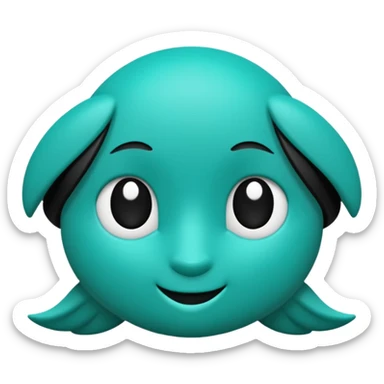 teal green with black, management logo transparent background sticker