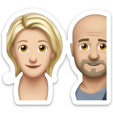 marine lepen et melanchon qui s'embrassent sticker