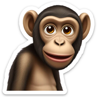 Monkey with lipstick sticker