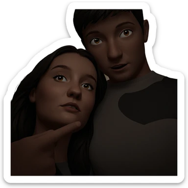 girl and boy together sticker