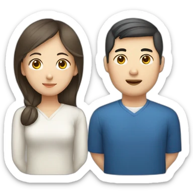 korean man and ukrainian woman sticker