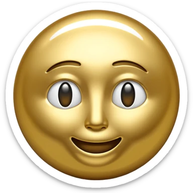 Create a luxury metallic “AY” emoji in gold chrome finish with realistic reflections, smooth 3D depth, and a subtle shadow. Transparent background. sticker