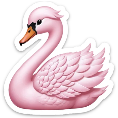 pastel pink swan sticker