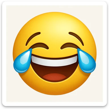 yellow emoji face laughing with tears sticker