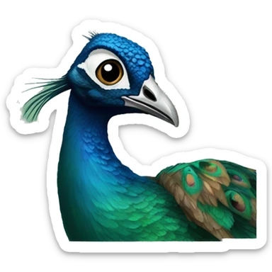 Peacock furr  sticker