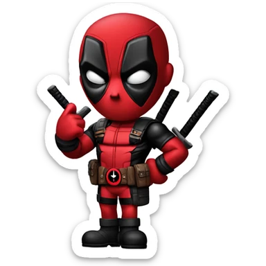 deadpool with middle finger  sticker