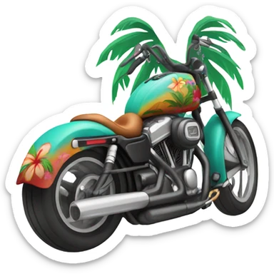 Harley in a Hawaiian shirt  sticker