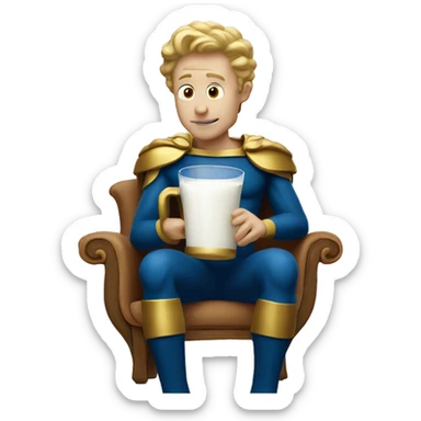 homelander of the boys drinking a glass of milk  sticker