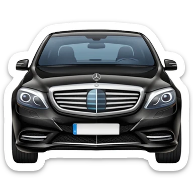 Crée-moi un emoji de Mercedes classe S sur le côté en noir sticker