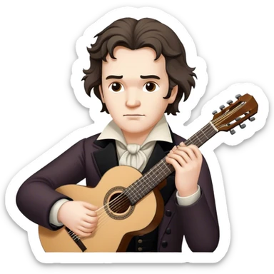 Beethoven and guitar sticker