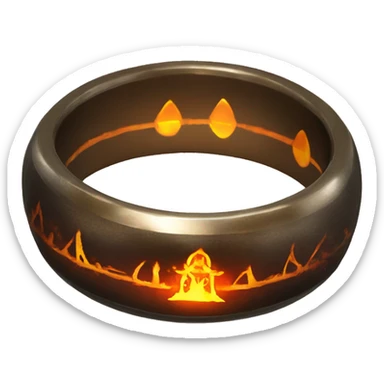 Lord of the Rings ring with glowing fire inscriptions sticker