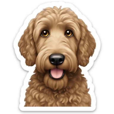 Black goldendoodle dog sticker