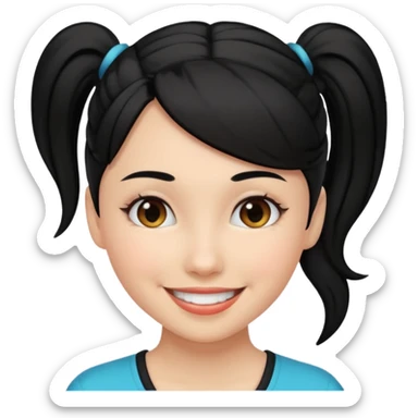 woman with black ponytail sticker