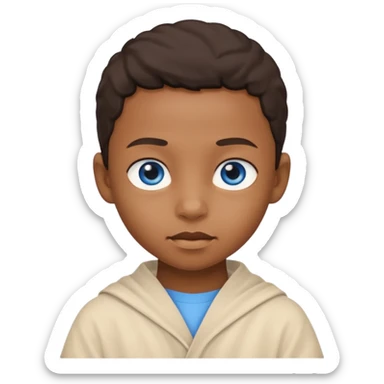 blue eyed desert black child with creme cloth sticker