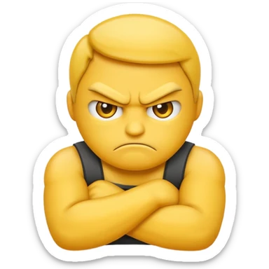 angry emoji crossing arms sticker