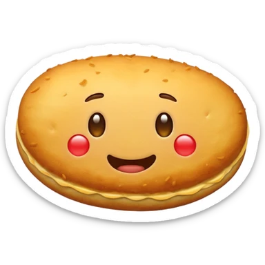 oval potato cutlet, cartoonish with a crunchy texture, emoji style sticker