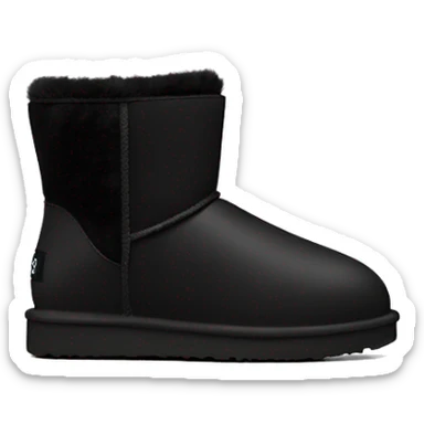 Ugg mini boot black with black fur sticker