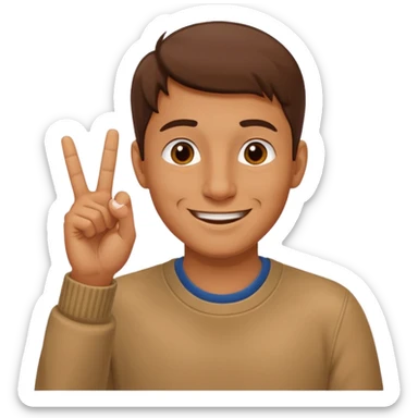 Un hombre introduciendo la nariz entre los dedos mientras hacen gesto de Ok sticker