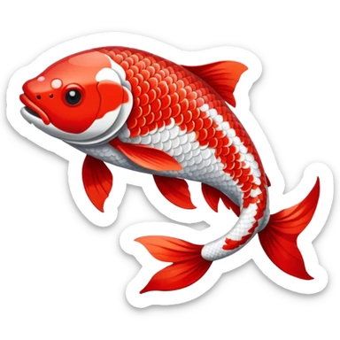 red white Koi fish sticker