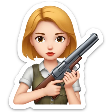 Girl whit a gun in her hand  sticker