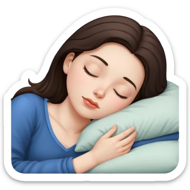 Brunette girl sleeping sticker