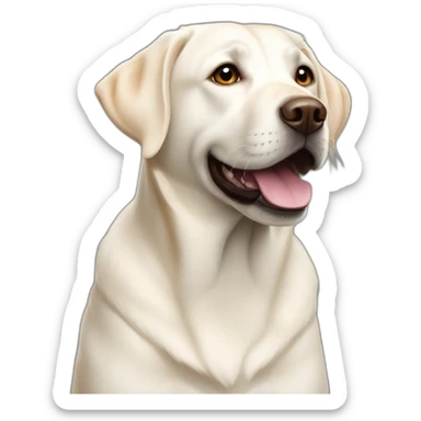 Happy white thin labrador sticker
