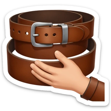 Hand hold belt at 45 degree angle sticker