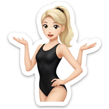sport dancer in black leotards who talk sticker