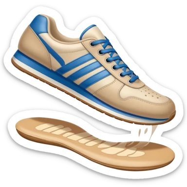  a foot wearing a sneaker pressing on the ground, leaving a visible shoe print beneath. Rounded, glossy, smooth, soft shadows, white background.


 sticker