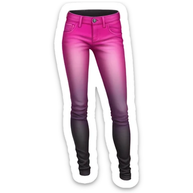 Realistic isolated pair of hot pink silver and black ombre jegging pants. sticker