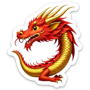 chinese dragon happy new year sticker