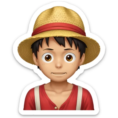 One piece charector monkey d Luffy straw hat sticker