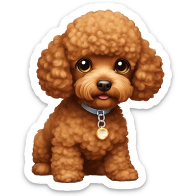 orange brown toy poodle sticker