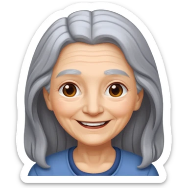 Togther long hair grandma sticker