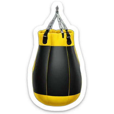 boxing bag black and yellow sticker