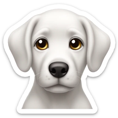 Perro blanco de pelo corto con orejas negras y manchas en los ojos ￼ sticker
