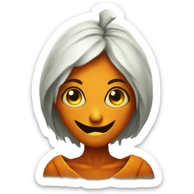 Scary pumpkin lady Halloween  sticker