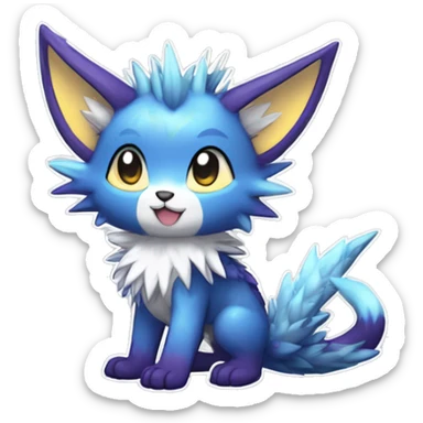 Anthro Scalie Spiky Cool Edgy Magical Shiny Colorful Pastel Sparkle Kemono-style Chibi Fantasy-Animal-Fakémon-Pokémon-Hybrid Fur Sona Aesthetic Full Body sticker