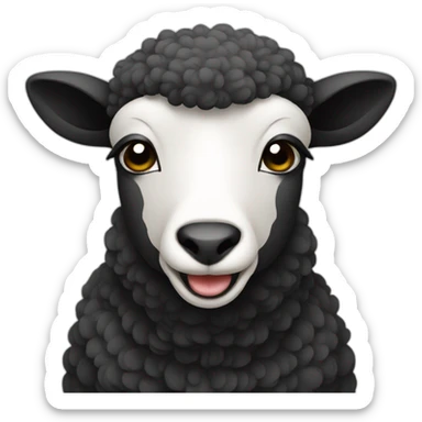 Black lamb whistling sticker