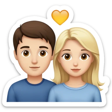 Couple brunette Girl, blonde Boy  sticker