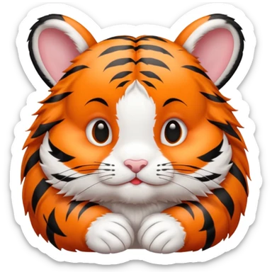 Baby bunny with tiger sticker