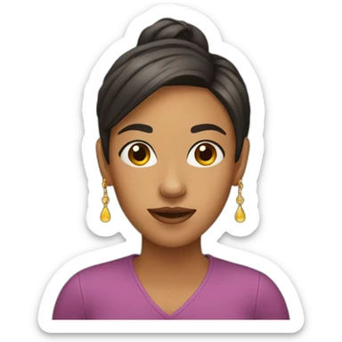 female with earings sticker