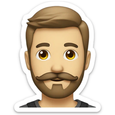 mustache tech bro with beard 5 o clock shadow sticker