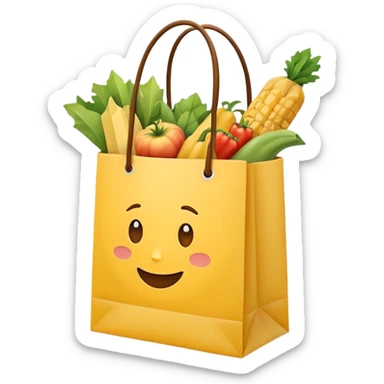 shopping bag yellow sticker